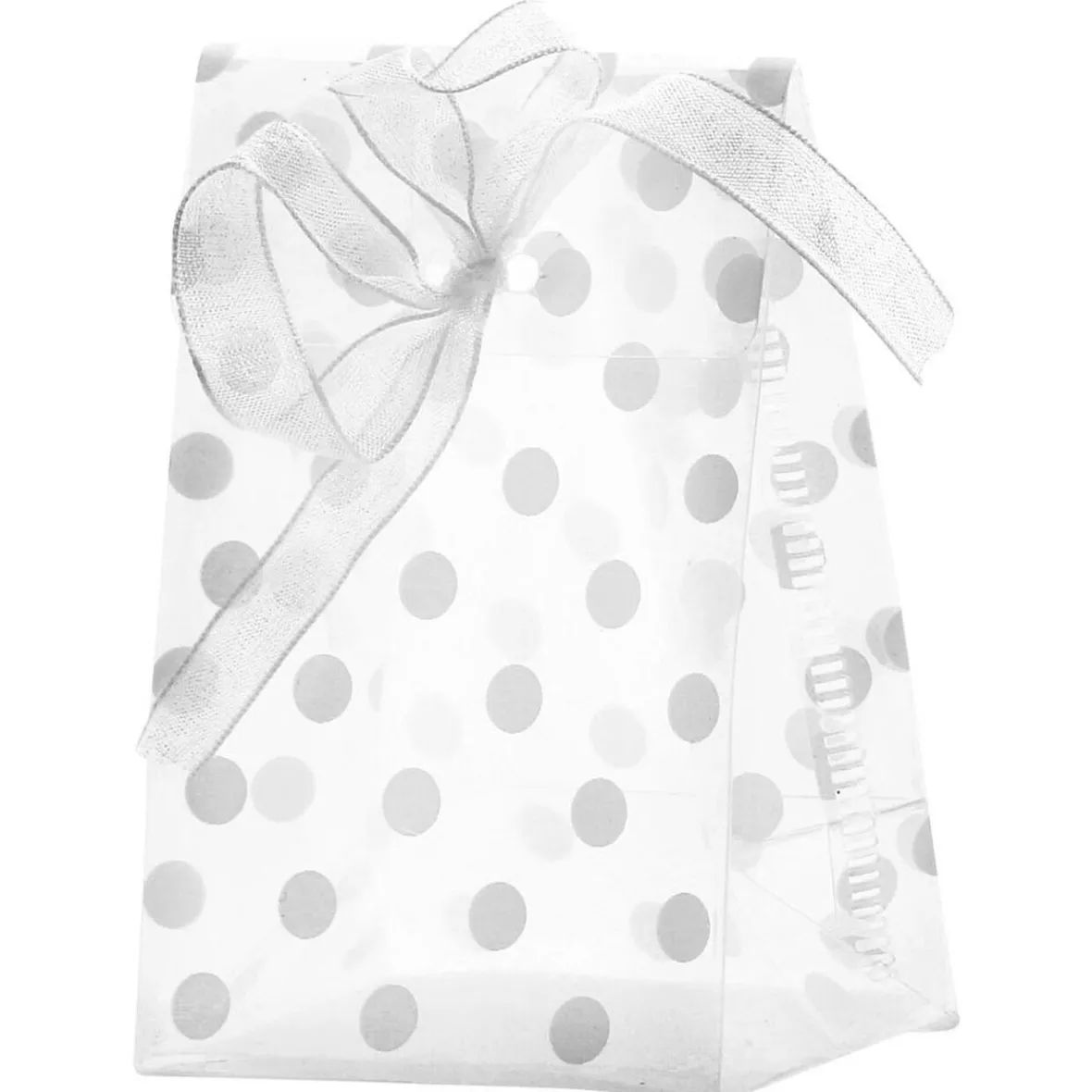 Sachet pour dragées motif pois gris x6-Gifi Best