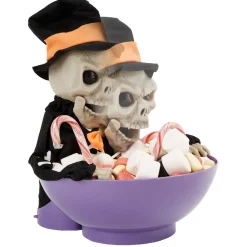 Saladier à bonbon Halloween squelette animé noir et violet-Gifi Clearance