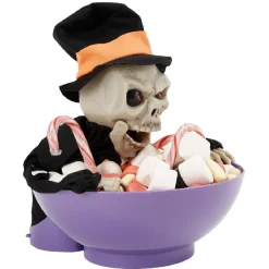 Saladier à bonbon Halloween squelette animé noir et violet-Gifi Clearance