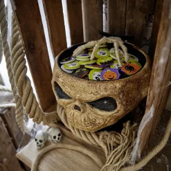 Saladier à bonbons Halloween squelette animé lumineux sonore-Gifi