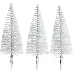 Sapin à clipser argenté ou bleu Ø5xH14cm x3-Gifi Best