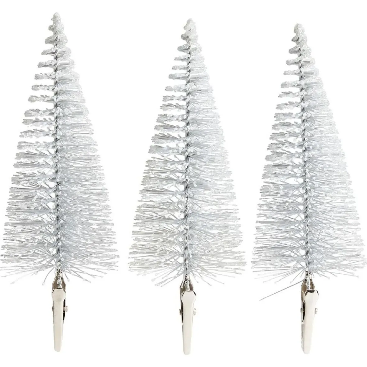 Sapin à clipser argenté ou bleu Ø5xH14cm x3-Gifi Best