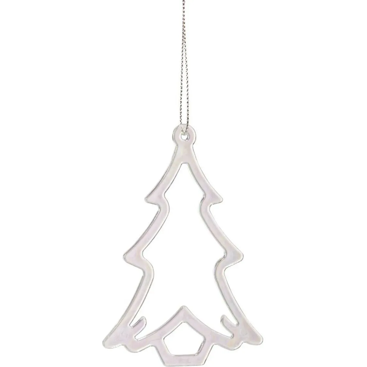 Sapin ajouré à suspendre transparent iridescent H.10 cm-Gifi Online