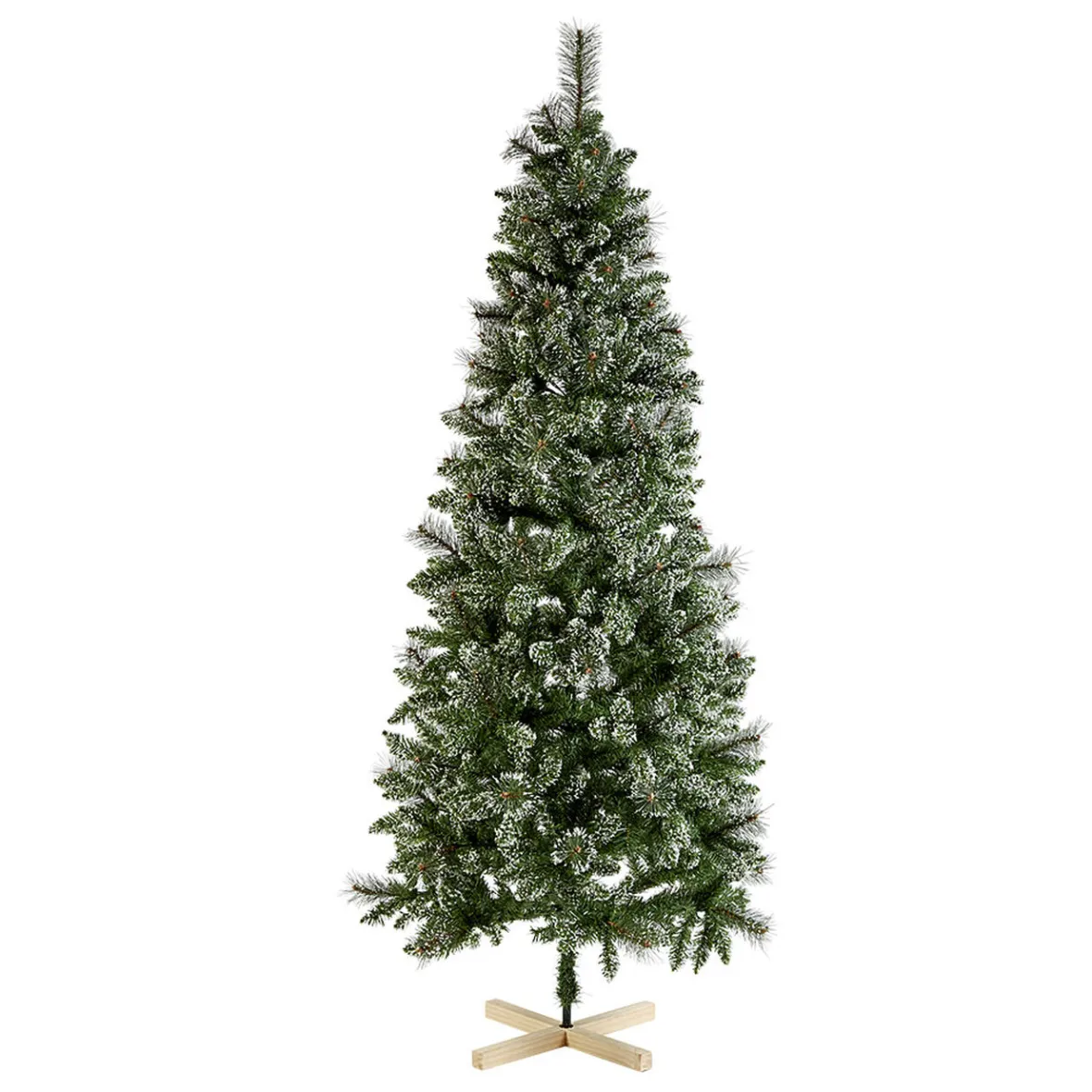 Sapin artificiel effet enneigé pied en bois 698 branches Ø95xH210cm-Gifi