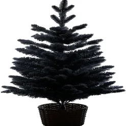 Sapin artificiel enneigé pot tressé 258 branches Ø56xH100cm-Gifi Best