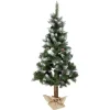 Sapin artificiel enneigé tronc aspect bois sac jute Ø72xH150cm-Gifi Clearance