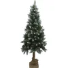 Sapin artificiel enneigé tronc aspect bois sac jute Ø90xH180cm-Gifi New