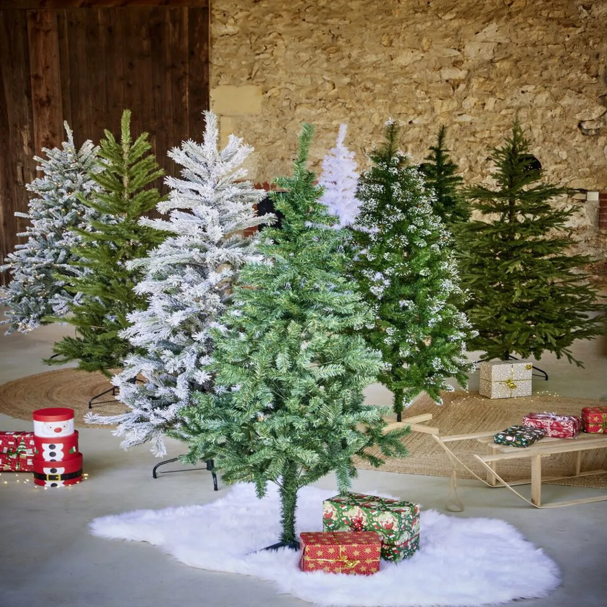 Sapin artificiel vert 368 branches Ø93xH180cm-Gifi Sale