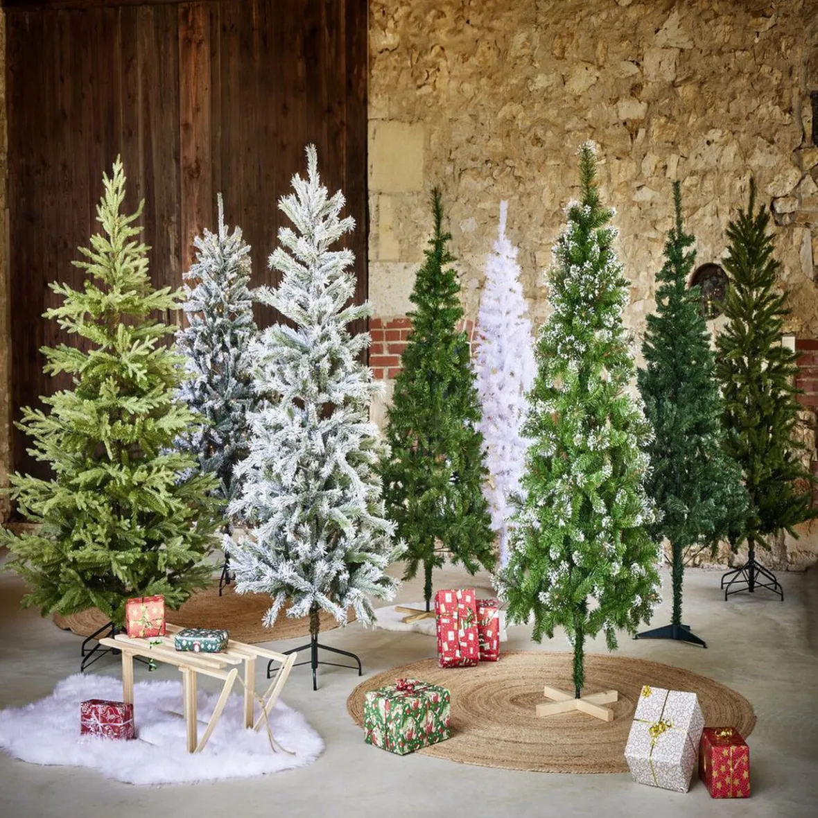 Sapin artificiel vert 368 branches Ø93xH180cm-Gifi Sale