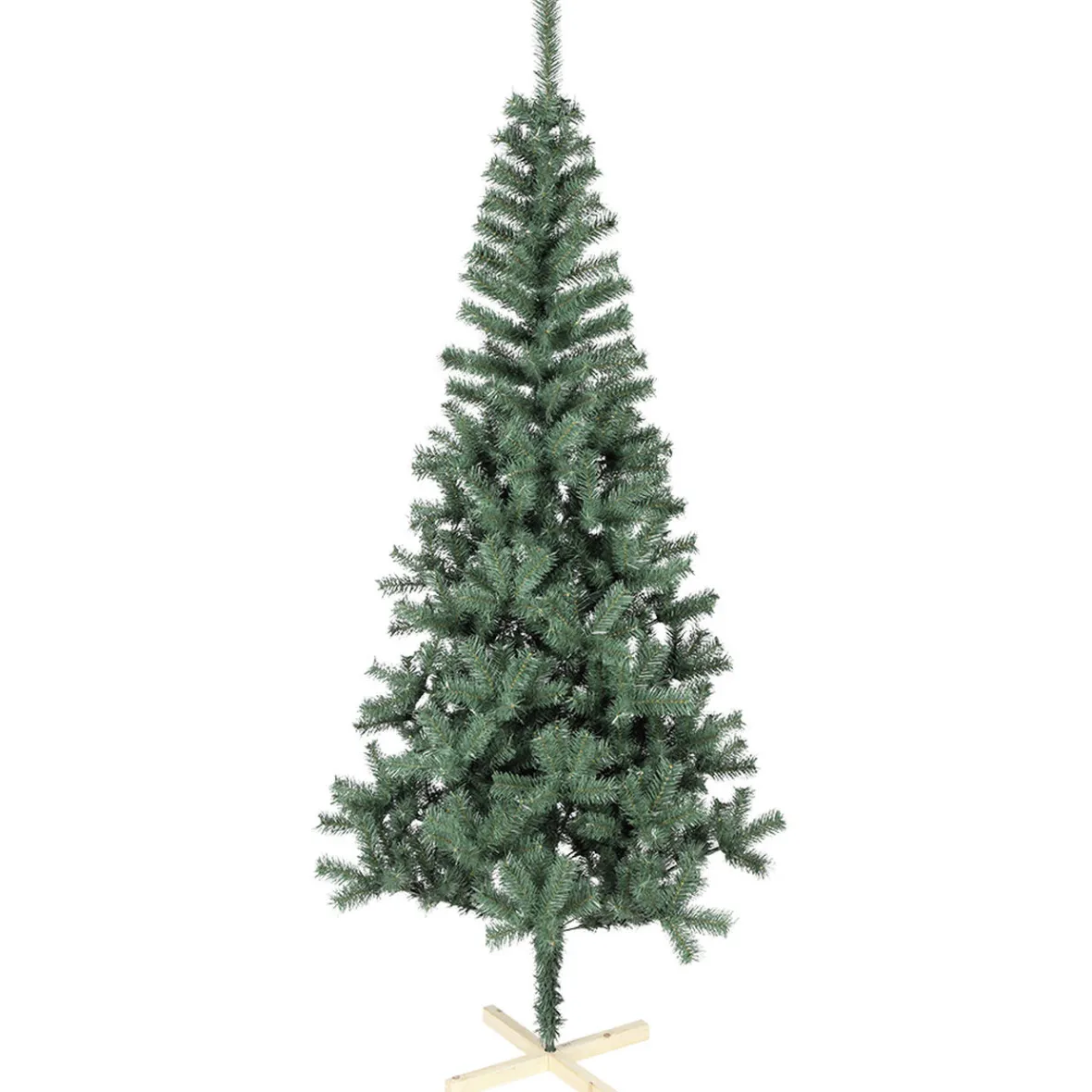 Sapin artificiel vert 615 branches pied bois Ø110xH210cm-Gifi Hot