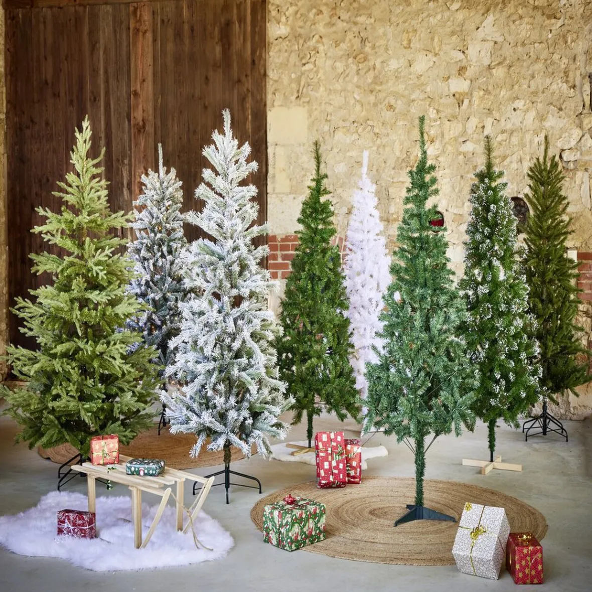 Sapin artificiel vert 467 branches Ø99xH180cm-Gifi Discount