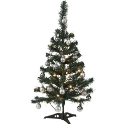 Sapin décoré lumineux blanc et argenté 20 LED-Gifi Sale