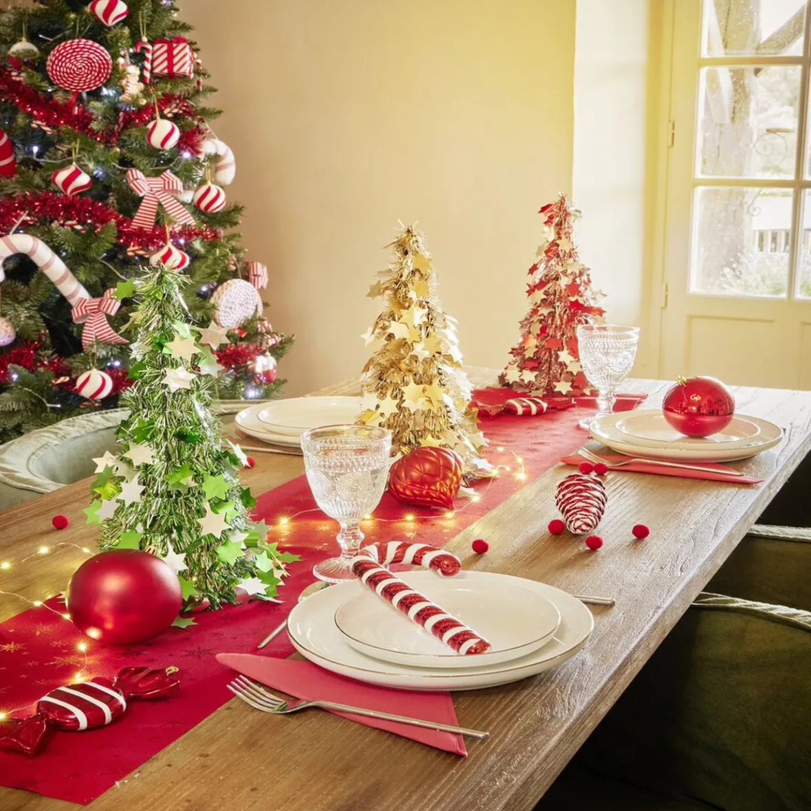 Sapin de Noël à poser avec étoiles H38cm - 3 modèles-Gifi Sale