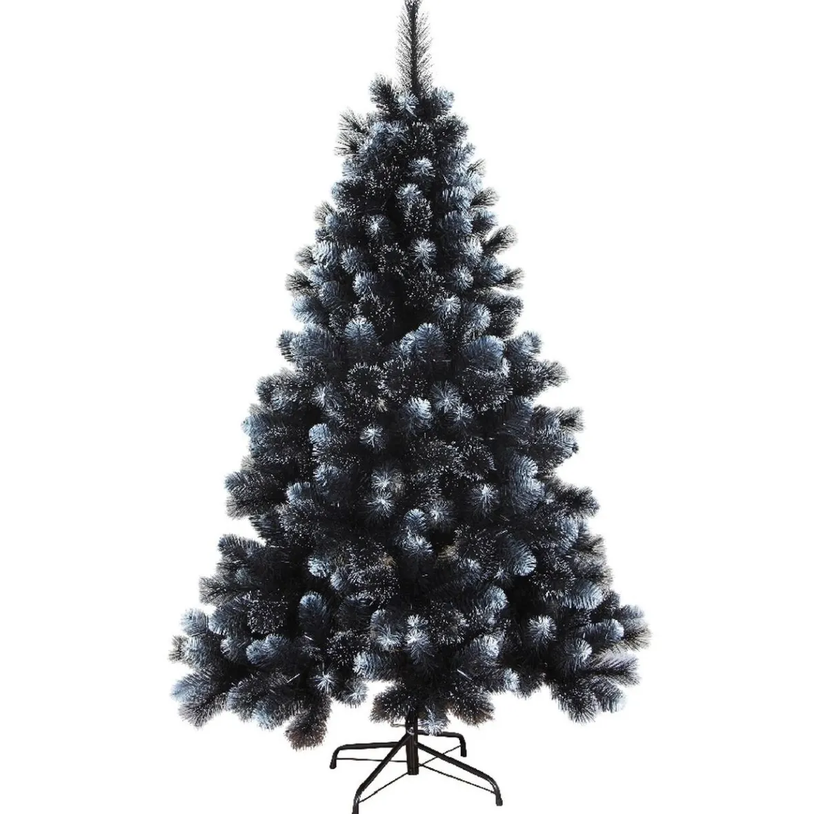 Sapin de Noël artificiel noir effet floqué 1,5 m-Gifi Outlet