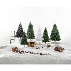 Sapin de Noël artificiel noir effet floqué 1,5 m-Gifi Outlet