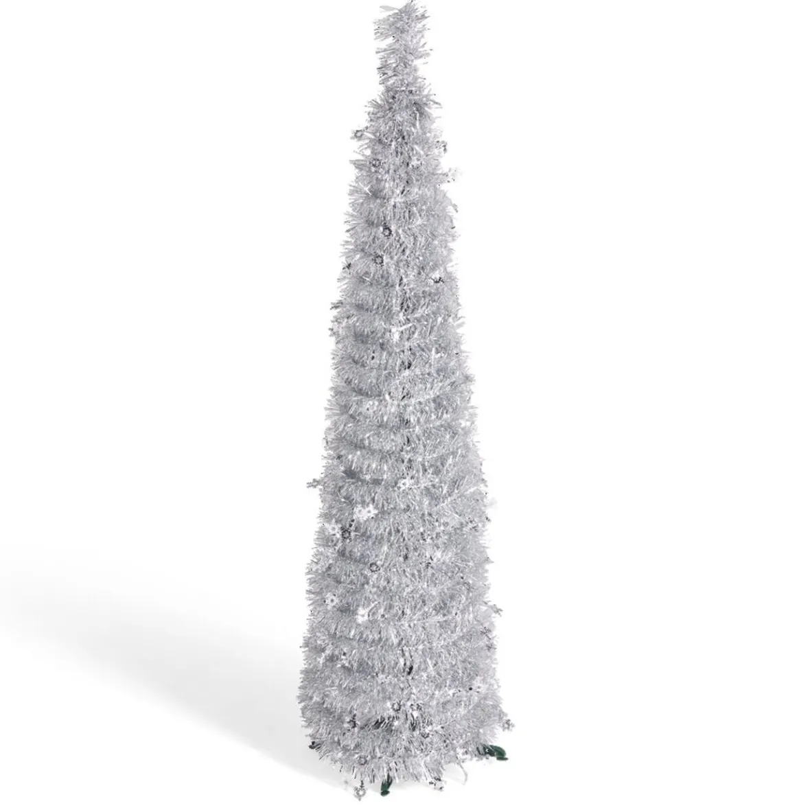 Sapin de Noël artificiel POP UP argenté Ø30xH120cm-Gifi Discount