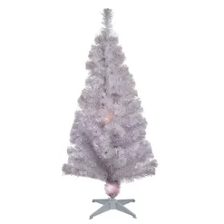 Sapin de Noël blanc fibre optique 150 cm 24 led couleurs changeantes-Gifi Online