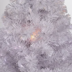 Sapin de Noël blanc fibre optique 150 cm 24 led couleurs changeantes-Gifi Online
