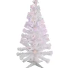 Sapin de Noël blanc fibre optique multicolore h 120 cm-Gifi Best