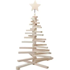 Sapin de Noël en bois amovible gris 48xH71cm-Gifi Outlet