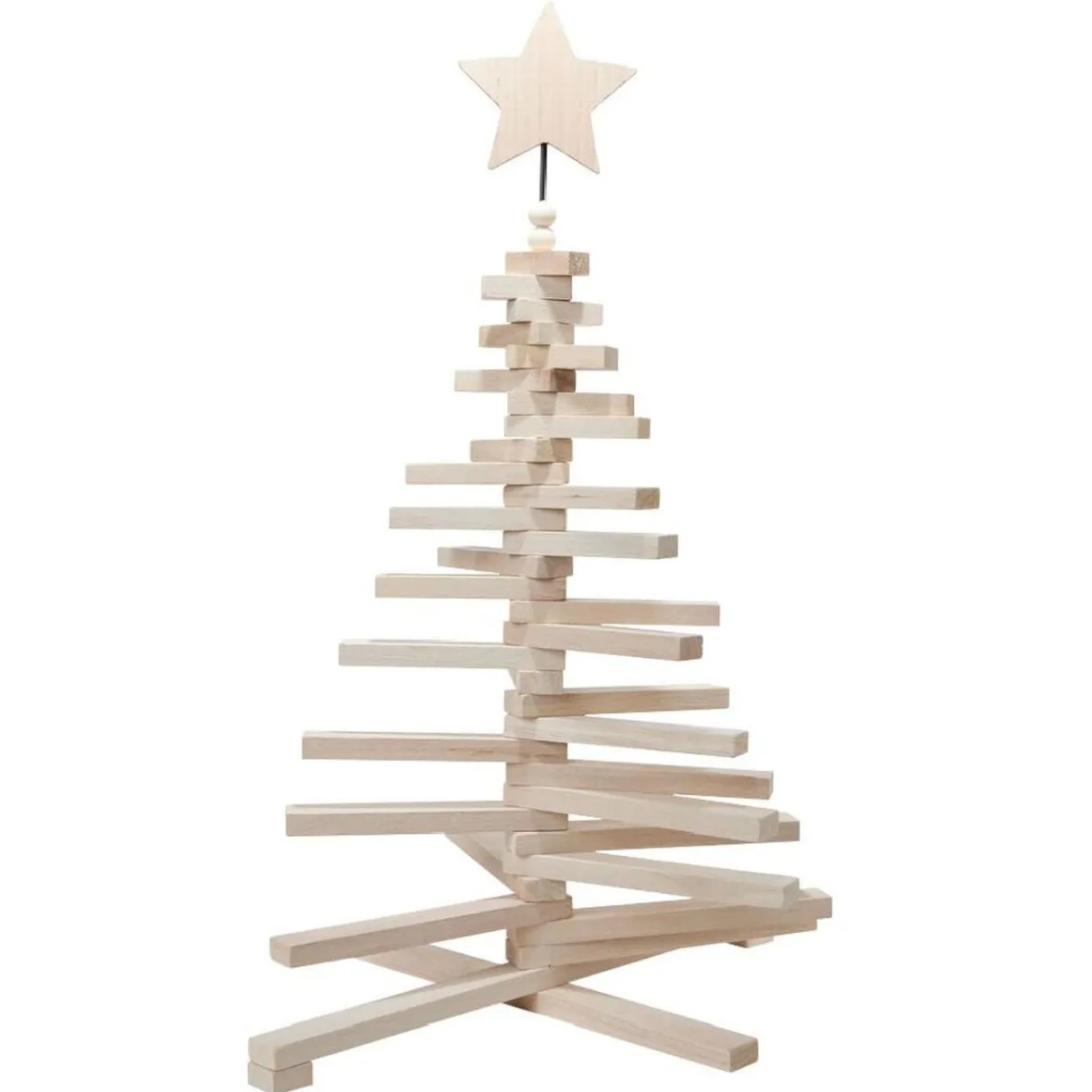 Sapin de Noël en bois amovible gris 48xH71cm-Gifi Outlet
