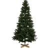 Sapin de Noël Vert effet réel avec pied en bois H210 cm-Gifi