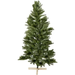 Sapin de Noël Vert effet réel avec pied en bois H150 cm-Gifi Best