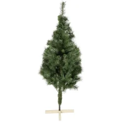Sapin de Noël vert effet touffu avec pied en bois H180 cm-Gifi Discount