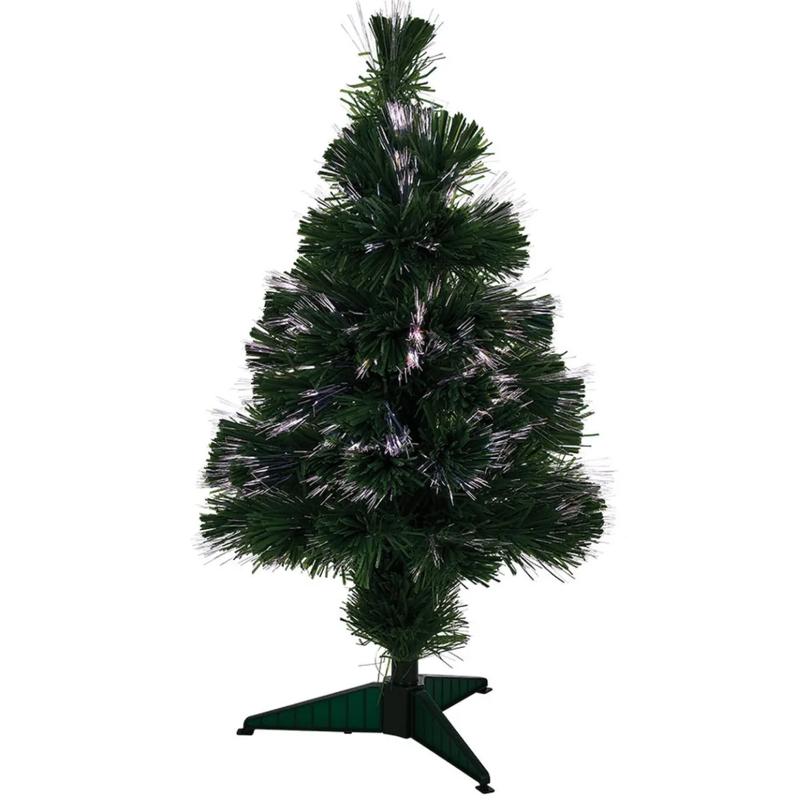 Sapin de Noël vert fibre optique 60 cm 8 led couleurs changeantes-Gifi Online
