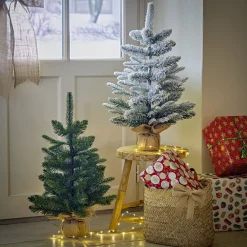 Sapin effet neige H60cm base en jute-Gifi Online
