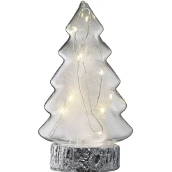 Sapin en verre lumineux 10 LED blanc chaud H21,5 cm-Gifi Clearance
