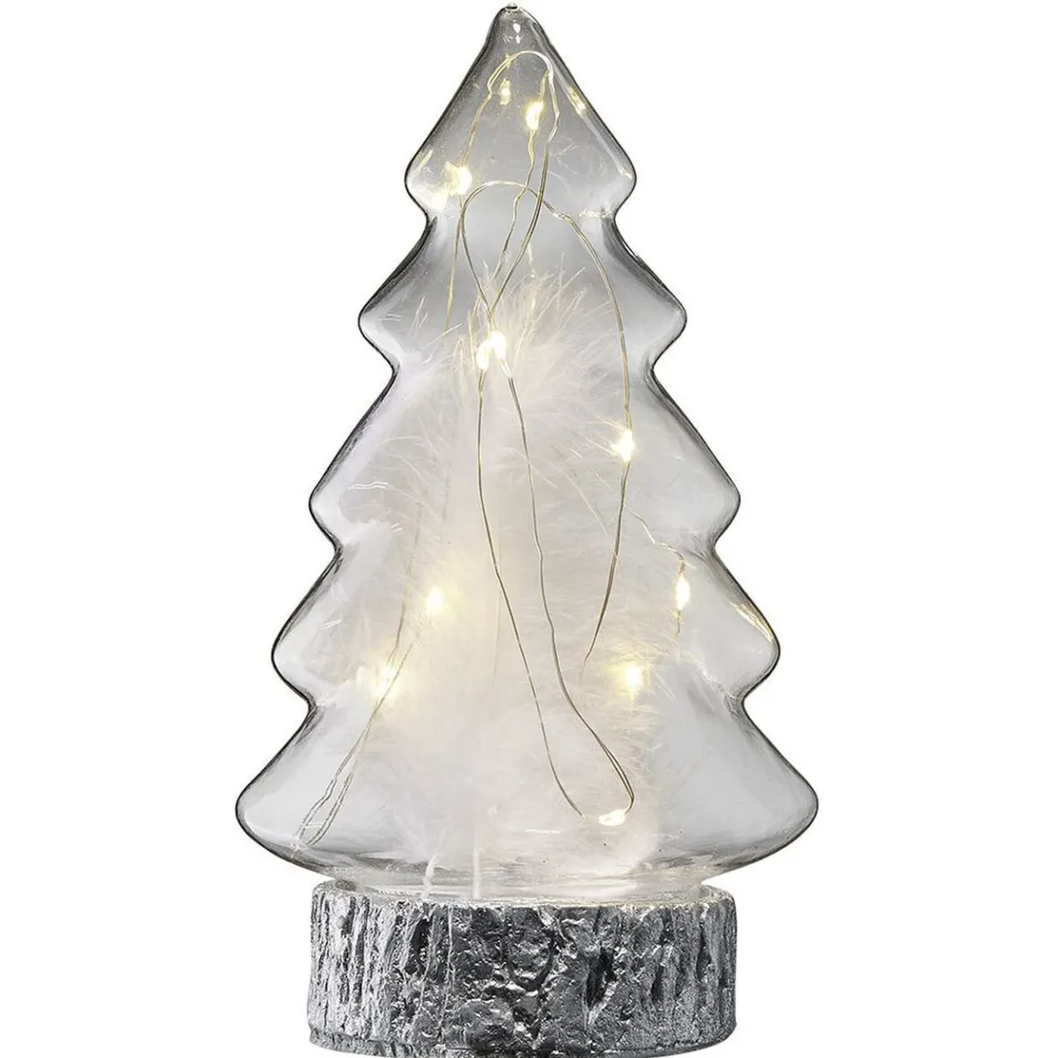 Sapin en verre lumineux 10 LED blanc chaud H21,5 cm-Gifi Clearance