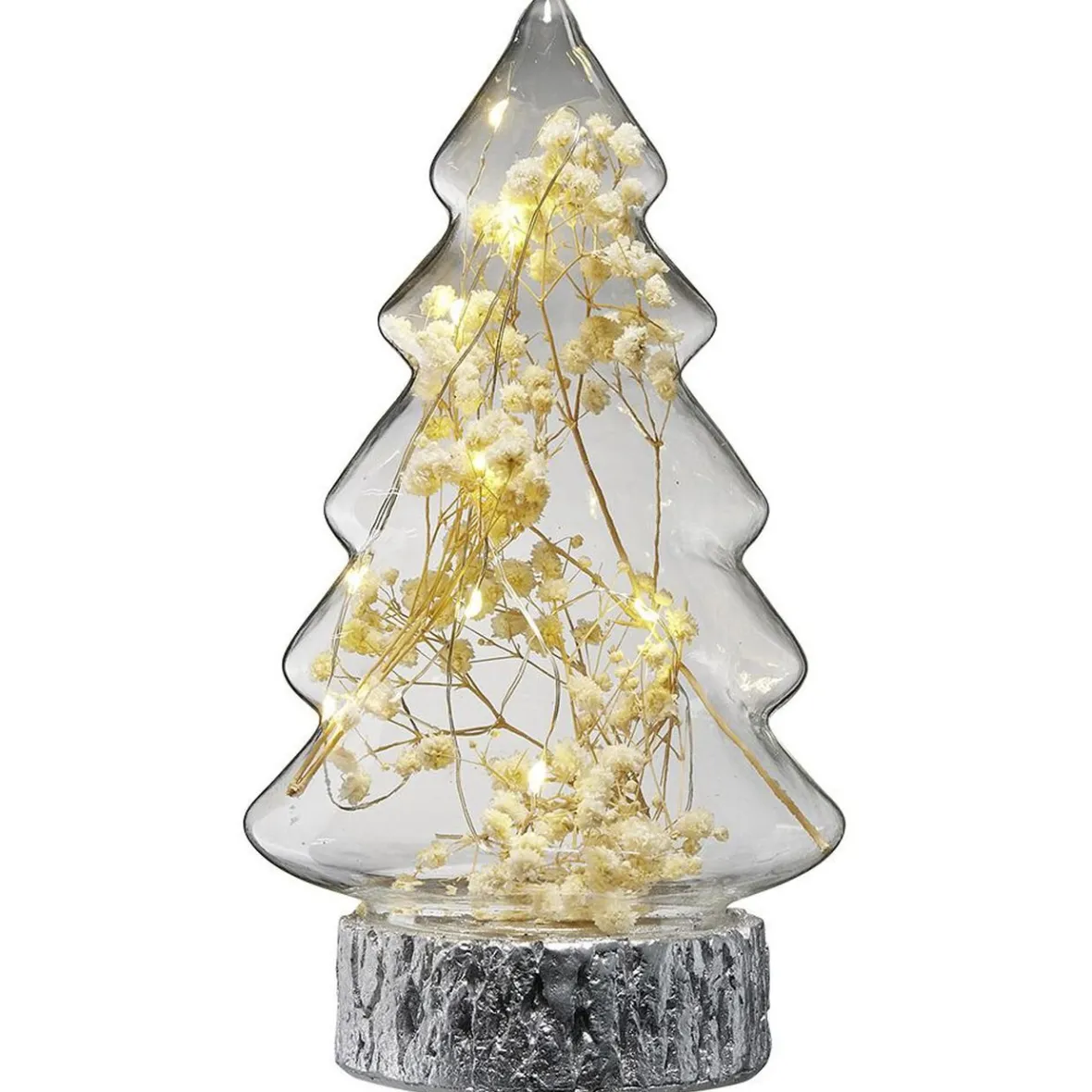 Sapin en verre lumineux 10 LED blanc chaud H21,5 cm-Gifi Clearance
