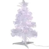 Sapin Noël Blanc en fibre optique 24 Led Multicolore H150 cm-Gifi