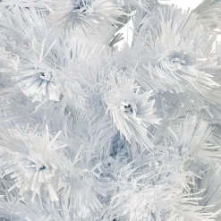 Sapin Noël Blanc en fibre optique 24 Led Multicolore H150 cm-Gifi