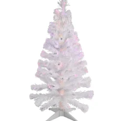 Sapin Noël blanc fibre optique multicolore H1,2 m-Gifi Hot