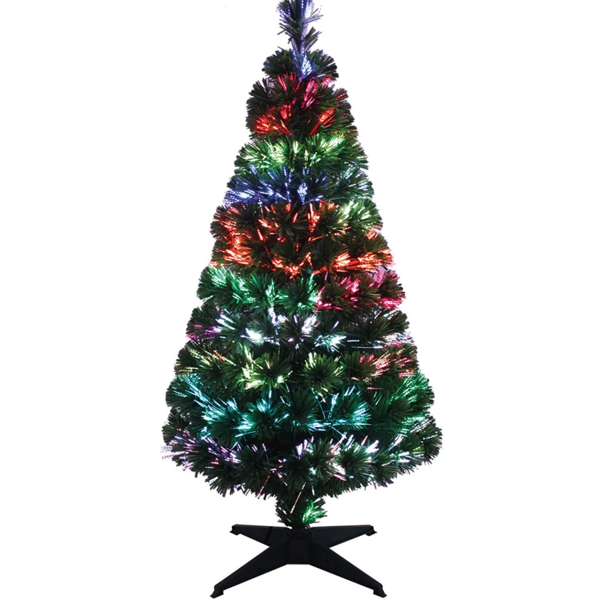Sapin Noël Vert en fibre optique 16 Led Multicolore H120 cm-Gifi Clearance