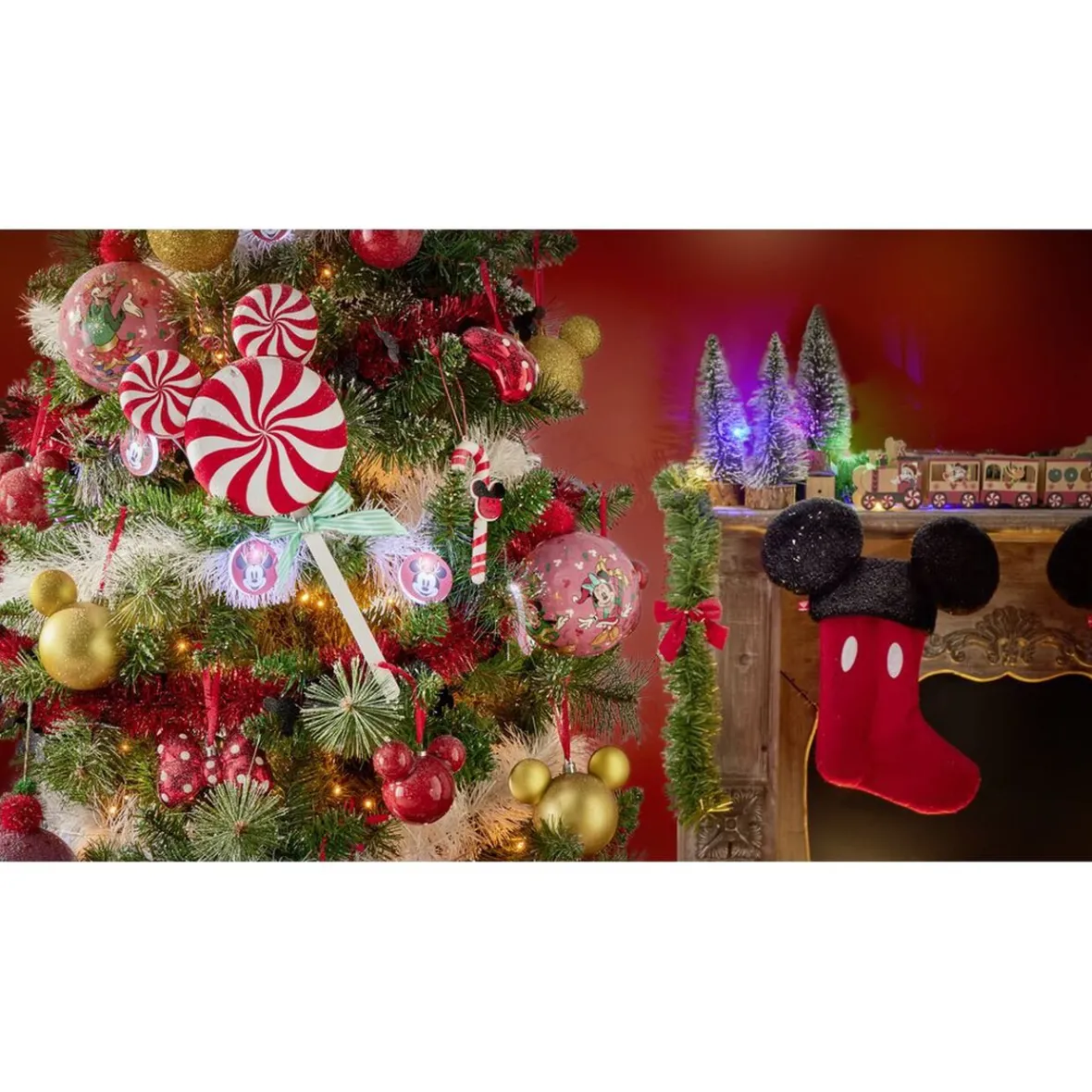 Sapin pop-up Disney Mickey rouge H60cm-Gifi Online