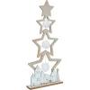 Sapin étoile en bois à poser décor chalet blanc H75cm-Gifi Online
