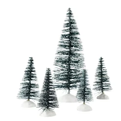 Sapin vert accessoires village de Noël x5-Gifi New