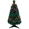 Sapin vert fibre optique 12 LED intérieur H90 cm-Gifi Clearance