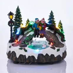 Scène animée couple sur le pont 4 LED-Gifi Online