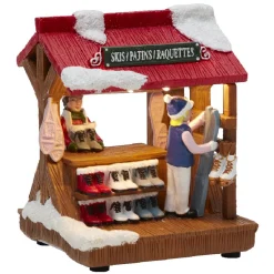 Scène de Noël lumineuse 3 LED stand de ski patin raquette-Gifi Discount