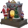 Scène de Noël lumineuse 1LED Père Noël devant cheminée 15,5x11xH16,5cm-Gifi Discount