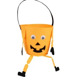 Seau à bonbons en feutrine Halloween orange noir violet ou vert-Gifi Clearance