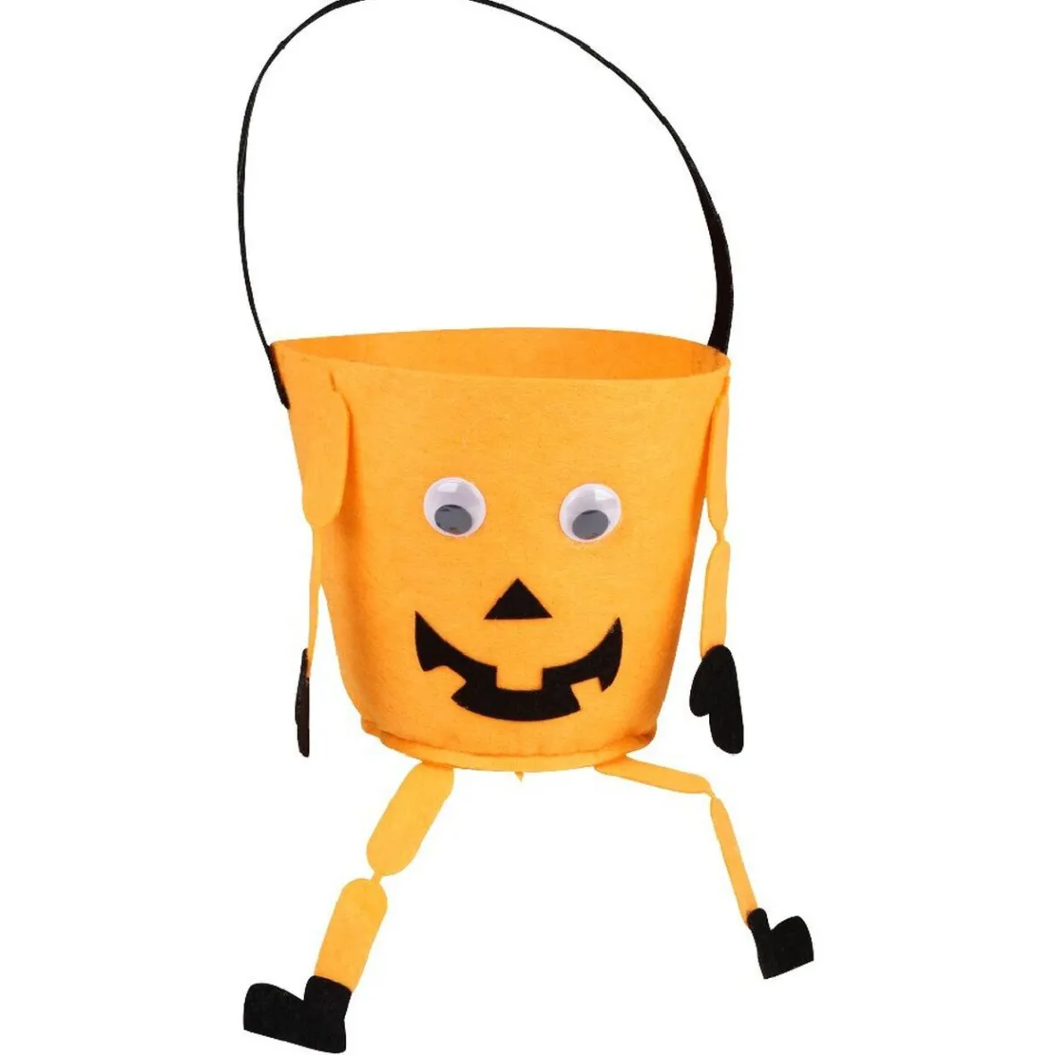 Seau à bonbons en feutrine Halloween orange noir violet ou vert-Gifi Clearance