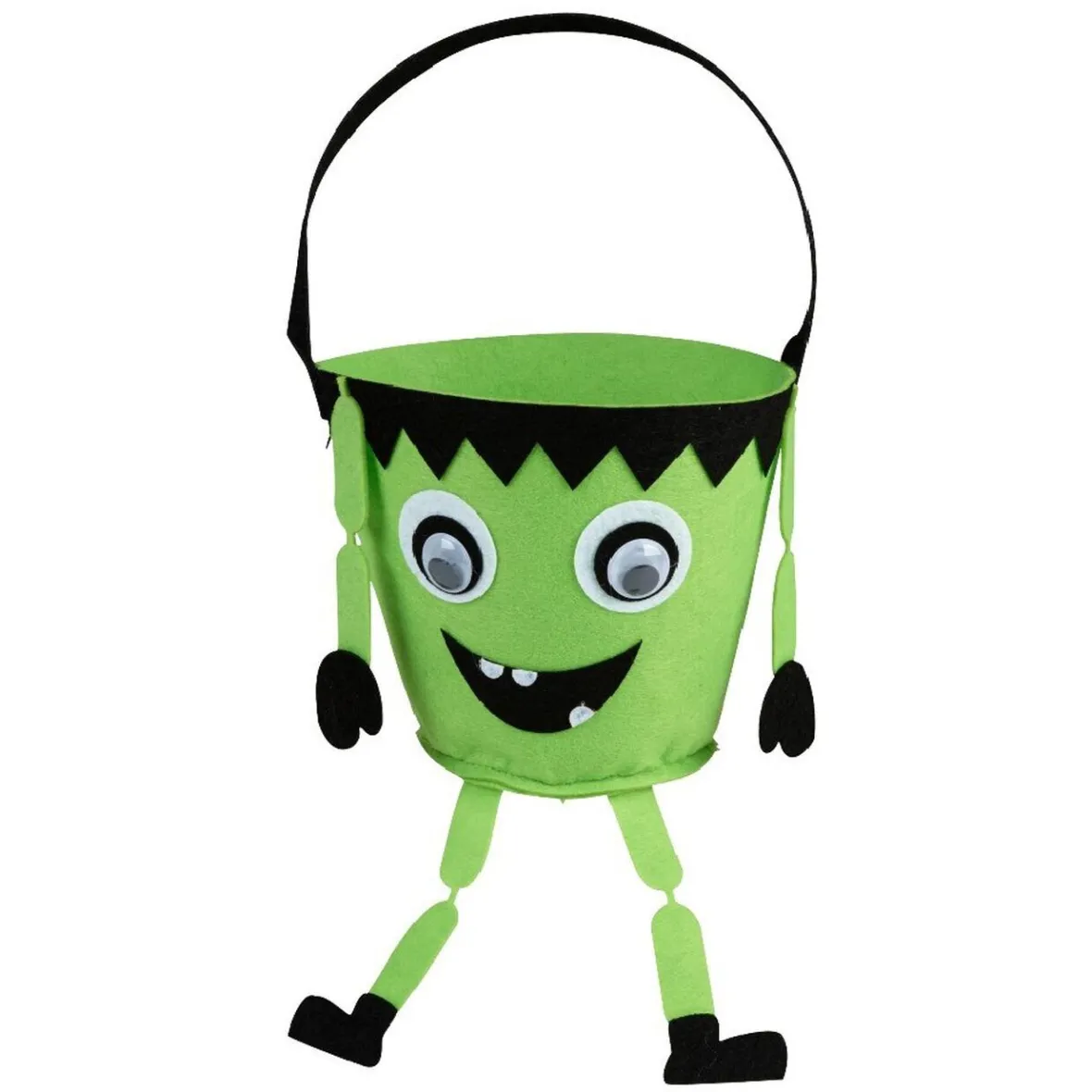 Seau à bonbons en feutrine Halloween orange noir violet ou vert-Gifi Clearance