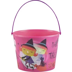 Seau à bonbons Halloween avec effet d'optique rose-Gifi Sale