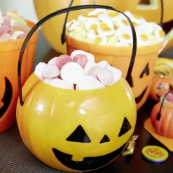 Seau à bonbons Halloween citrouille orange et noir-Gifi New