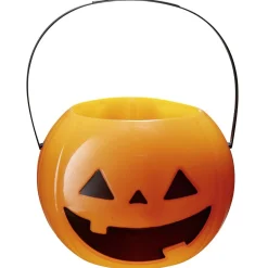 Seau à bonbons Halloween citrouille orange et noir-Gifi New